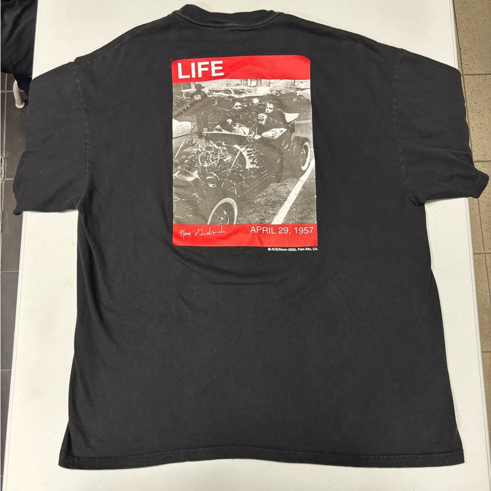 RARE Vintage 2000 Norm Grabowski Hot Rod Racing LIFE Magazine Cover Shirt XL
